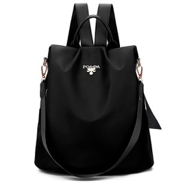 Bolso Mochila Para Mujer Moderna, Bolsa Casual Impermeable, Backpack Antirrobo, Para Hombro y Espalda, Medidas: 31 X 14 X 31cm (Color Negro)