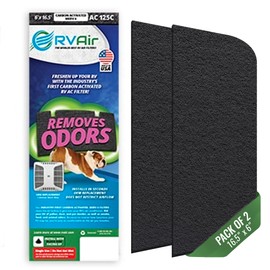 RV Air Carbon Filter – Activated Charcoal Air Filters, MERV 6 Rated, For Odor Absorption, Includes 2 Pre-Cut Filters for Recreational Vehicle Air Conditioners, Model 125C 16.5" x 6" x 0.75"