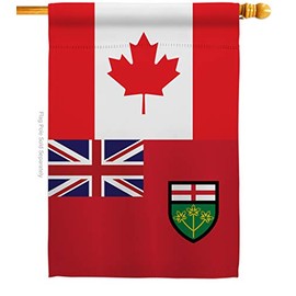 Americana Home & Garden Canada Provinces Ontario House Flag Regional Canadian Territories Region Country Particular Area Small Decorative Gift Yard Banner Made in USA 28 X 40