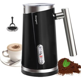 Huogary Milk Frother, 4 in 1 Electric Milk Steamer, Automatic Hot & Cold Foam Maker, Milk Warmer for Coffee, Latte, Cappuccino, Macchiato, 120V