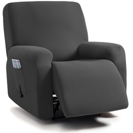 ULTICOR Jacquard Design, 4-Piece, 1 Seat Recliner Cover, Reclining Chair Covers for 1 Cushion Reclining Sofa, Single Seat Recliner Couch Cover, Washable (Sand, Recliner Cover)