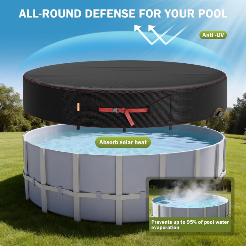 14Ft Round Pool Cover, Solar Covers for Above Ground Pools,
