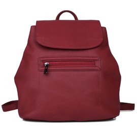 Women's Convertible Leather Crossbody Backpack – RFID Blocking, Multi-Pocket, Adjustable Strap, Everyday Casual Travel Bag (Red)