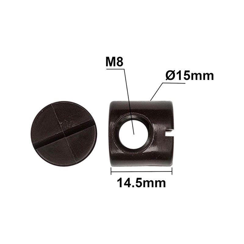 cyclingcolors 5 x Round Nuts Plastic M8 x Length 14.5