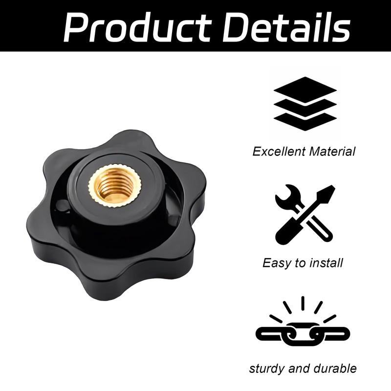 10 Pcs M8 Nuts,M8 Clamping Knob,Knobs Grip Nut Plastic Wing