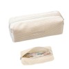 SWYSGS Pencil Case Corduroy Fabric Pencil Case Milky White for
