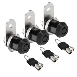 BOZXYE 3 Pack Cabinet Locks with Keys, 5/8" Cam Lock Keyed Alike, RV Storage Locks for Storage Door File Cabinet Toolbox, Zinc Alloy