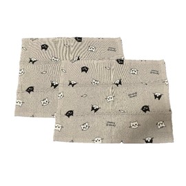 Placemat, Set of 2, Lunch Mat, Cat, Elementary School Student, Preparation for School, Nursery School, Kindergarten, Cat Pattern