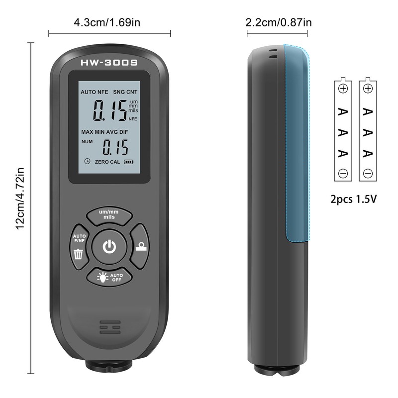 Paint Thickness Gauge Coating Depth Meter Tester Digital Display 3