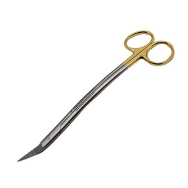Dean Scissors 7 inches Double Curved Gold Plated with tungsten carbide inserts Surgical Dental ENT ARTMAN BRAND