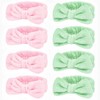 TIOSRU 8 pack spa headbands for washing face-green+pink