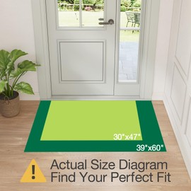 LUMI Ultra Thin Indoor Door Mat, 30x47 Front Door mat, Non Slip Washable Floral Design Floor Mats for Inside Entrance, Grey