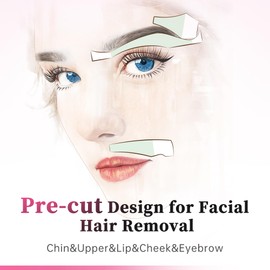 Beauty7 Wachs-Streifen, kaltes Gesicht, Augenbrauen, Lippe, Wachs-Formel für empfindliche Haut, 20 Streifen + Perlenpulver 2 g und beruhigende ätherische Öle 3 g