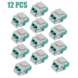 Universal 12 Pcs LC/UPC OM3 Duplex Multi Mode Fiber Optical Coupler Keystone Jack Aqua