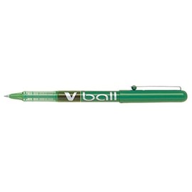 Pilot V Ball 5 0.5mm Extra Fine Liquid Ink Rollerball Pen (Pack of 12) - Green