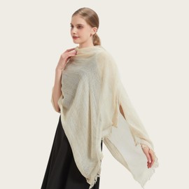 PRYDOMICESS Women Double Layer Pure Scarves Solid Long Shawl and Wraps Lightweight Scarf Plain Fashion Neck Scarf for Lady