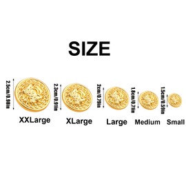 FengFaer Wrinkle Gold Metal Shank Buttons,Metal Gold Blazer Buttons Set,4 Size Options for Blazer Coat Uniform Shirt Suit and Jacket Sewing Craft (1#)