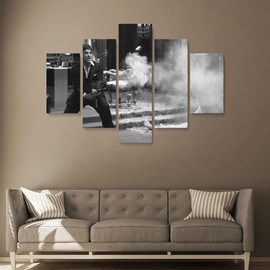 Scarface Alpacino Say Hello To My Friends Canvas Art Wall Art Home Decor - Various Sizes (5 Pieces Medium)