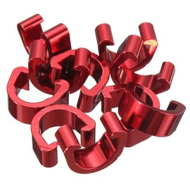 10 PCS Hook Clips C Clips Brake Cable Housing Clip Alloy Bicycle Cable Shift Derailleur Line Hose C-Clips, Red