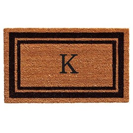 Calloway Mills 152961830K Black Border 18" x 30" Monogram Doormat, (Letter K)