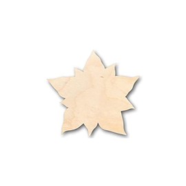 Unfinished Wood Poinsettia Flower Shape Christmas Flower Craft up to 24" DIY 6" / 1/8"