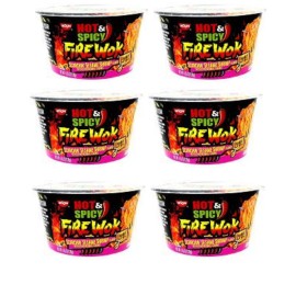 Nissin Hot & Spicy Fire Wok Sesame Shrimp Flavor Noodles 6 Pack 4.37 oz