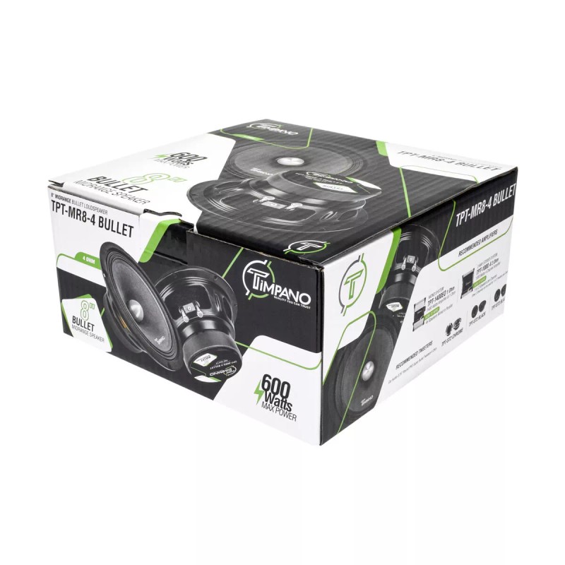 Timpano 2x Timpano TPT-MR8-4 Bullet Pro Audio Midrange Car Speakers