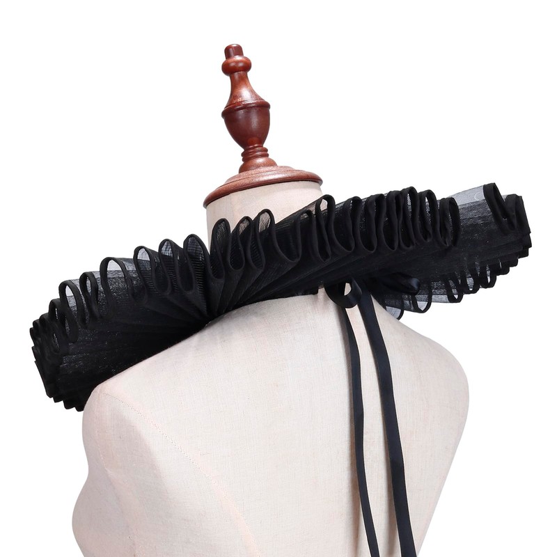 RAINDEWLL Clown Jester Collar Detachable Elizabethan Victorian Neck Ruffle Collar