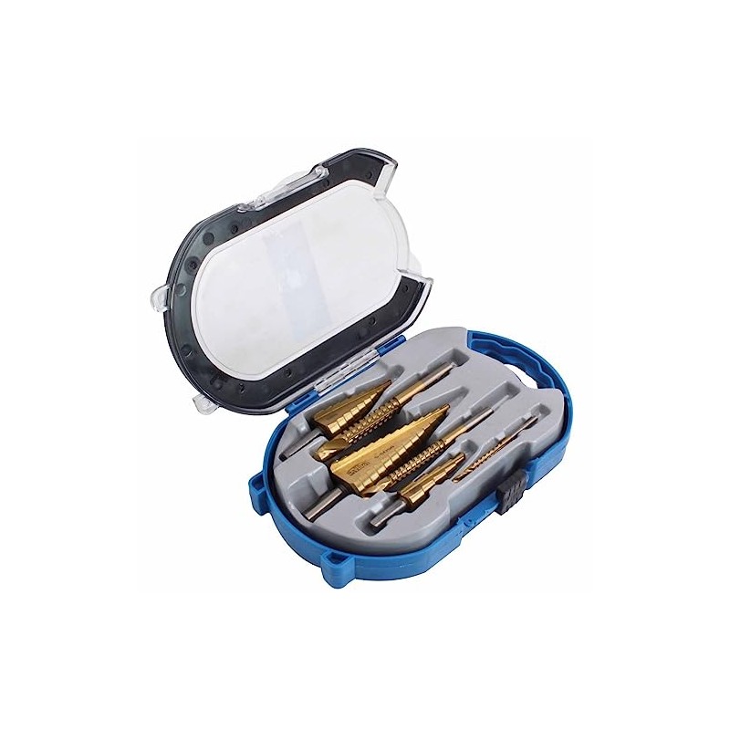 Step Drill Bit Set 6-Piece Titanium Taper Drill HSS TIN