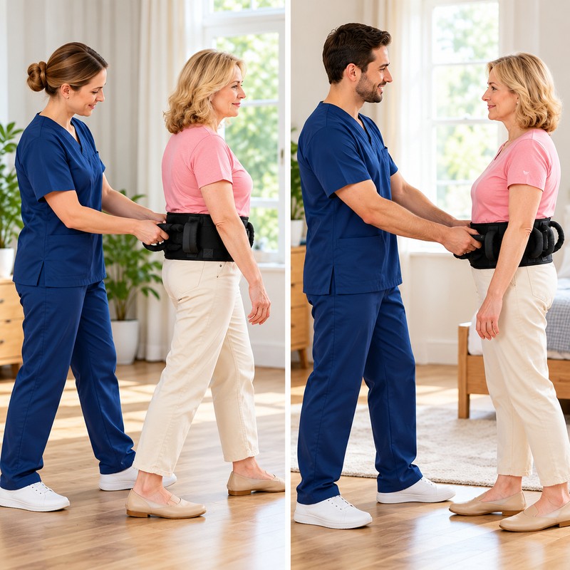 Padded Gait Belt for Elderly Transfer Assistance – Multi-Handle Adjustable