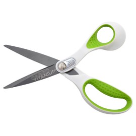 Westcott 16926 8-Inch Heavy-Duty CarboTitanium Scissors for Office and Home, Green/White, 2 Pack