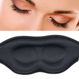 Augenmaske für Wimpernverlängerungen, 3D-konturiert, 25 mm tiefe Taschen, Design mit Wimpernschutz, Schlafmaske, weicher Memory-Schaum, verstellbares Kopfband für Wimpern-Nachsorge (25 mm tiefe