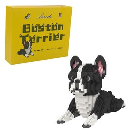 Larcele Micro Dog Building Blocks Mini Pet Building Toy Bricks, 812 Pieces KLJM-02(Boston Terrier)