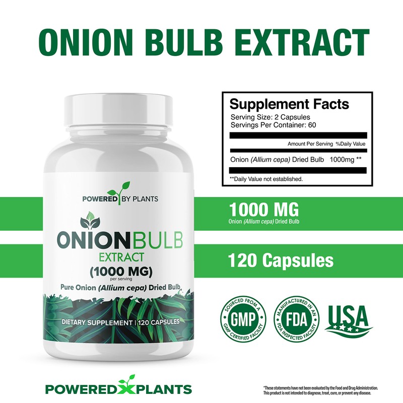 Onion Bulb Extract 1000mg Pure All Natural Onion (Allium Cepa)