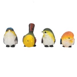 Ejoyous Bird Figurine, 4Pcs Resin Birds Statue Decorative Animal Garden Ornament for Outdoor Lawn Garden Courtyard Decor