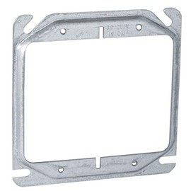 Hubbell-Raco 777 Raised 1/4-Inch, 4-Inch Square Mud-Ring for 2 Devices Gray