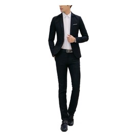 Gets 2 Piece Men's Suit, 2-piece Set, Top and Bottom Set, Jacket and Slacks Set, One Button Business Suit, Slim, Comfortable, Dress, Wedding, Job Hunting, Suit, All Seasons, Simple Design, Stylish Suit, Party Suit -
