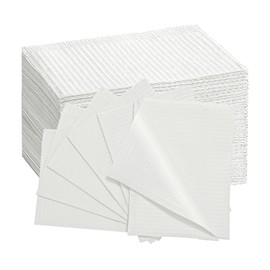 EZEELAI Dental Patient Bibs Disposable Waterproof Dental Paper Bibs 50 PCS, 13" x 18" - 3 Ply Tattoo Bib Sheet Dentist Napkin Nail Paper Towels for Dental Office, Tattoo Shop and Beauty Salon - White