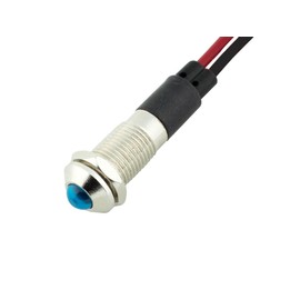 Alpinetech PL8B-G 8mm 5/16" 48V AC/DC LED Metal Signal Indicator Pilot Dash Light (Blue)