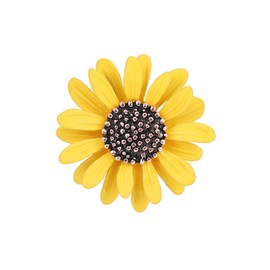 Colorful Daisy Sunflower Brooch Pins - Bohemian Style Flower Lapel Pins Badge Dress Neckline Pin for Women Girls-yellow