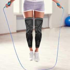 Leg Compression Sleeves for Men - Calf Compression Sleeve - Knee Stabilizer Brace Shin Splint, Thigh & Calf Support Long Leg Brace for Men & Women