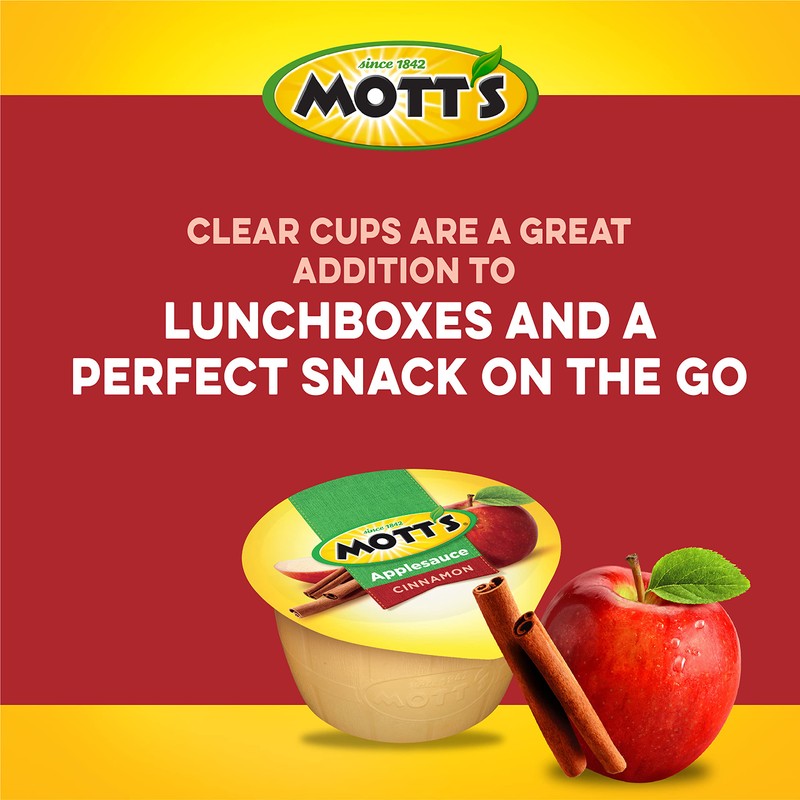 Mott's Cinnamon Applesauce, 4 Oz Cups, 18 Count, No Artificial