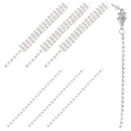 SUNNYCLUE 1 Box 16pcs 2 Style Chain Earring Findings Earring Dangle Charms Silver Rhinestone Chains Drop Long Tassel Chain Charm for jewellery Making DIY Drop Earrings Decoration Women Adult Crafts