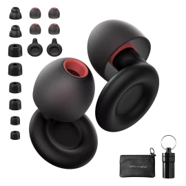 FUNSOUND black Ear Plugs for Sleeping Noise Reduction Reuseable Concert FocusTravel  work
