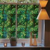 Green Leaf Forest Tree Blue Stained Glass Window Films Decorative
