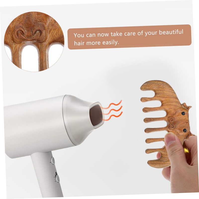 VICASKY 1Pc Sandalwood Wide Tooth Massage Comb Static Hair Care