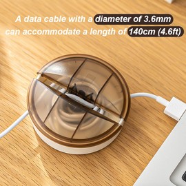 Retractable Cable Organizer - Cord Retractor & Travel Cable Management Box | Portable Charging Cable Holder for Home, Office, Travel | Cord Winder & Storage for Phone, Earbuds, Computer Wires