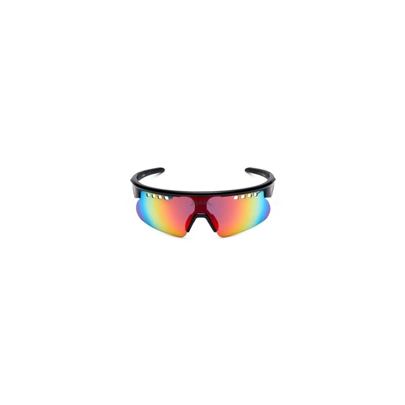Occhiali Aloha lenti a specchio rosso unisex nero