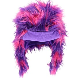 Lazy One Critter Cap Hat for Kids, Fun, Cold-Weather, Animal Hats, Cute, Warm, Winter, Cozy, Ear Covers (Pink Monster, Large)