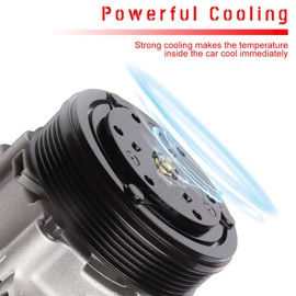 cciyu AC Compressor Pump 1991-2001 for Ford Explorer 4.0L,1990-2011 for Ford Ranger 4.0L A/C Compressor with Clutch for Car Air Conditioning Compressor 58132,2011295,618132,2010991